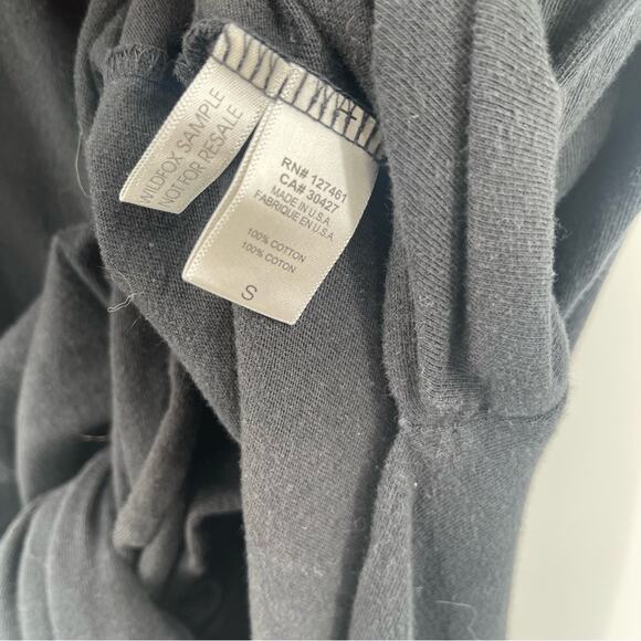 WILDFOX Small Dress Maxi Black Embroidered Logo High Side Slits Cotton Long - Picture 14 of 16